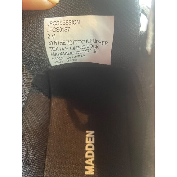 Steve Madden boys Vintage Style Sneakers Size 2 M Black/White/Brown Mesh & Synth - Picture 5 of 12